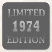 Geboren in 1974 50ste verjaardag kartonnen onderzetters (Voorkant)