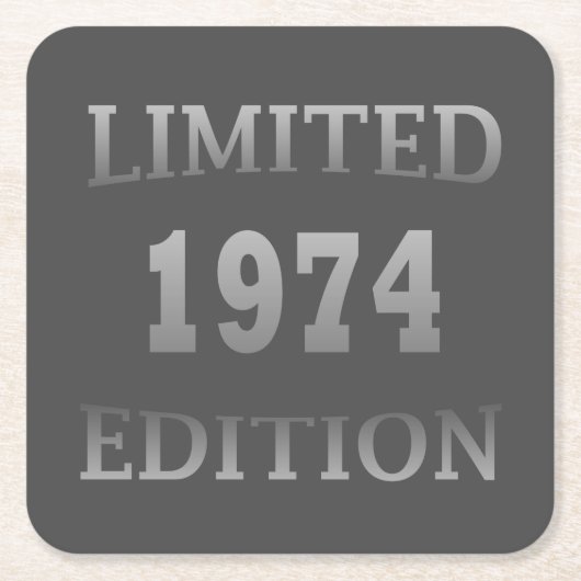 Geboren in 1974 50ste verjaardag kartonnen onderzetters (Voorkant)