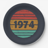 Geboren in 1974  50ste verjaardagsfeest papieren bordje (Voorkant)