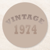 Geboren in 1974  50ste verjaardagsfeest ronde kartonnen onderzetter (Voorkant)
