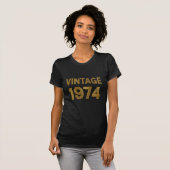 Geboren in 1974 Black-Gold Verjaardag T-shirt (Voorkant volledig)