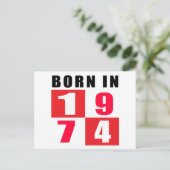 Geboren in 1974 briefkaart (Staand voorkant)