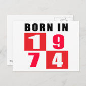 Geboren in 1974 briefkaart (Voorkant / Achterkant)
