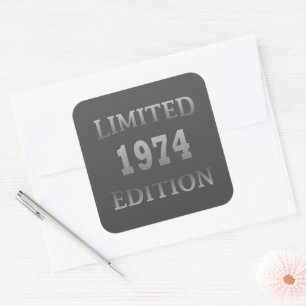 Geboren in 1974 elegante moderne verjaardagsfeestj vierkante sticker