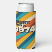 Geboren in 1974 Gepersonaliseerde Koelbox - Retro  Seltzer Blikjeskoeler (Seltzer Achterkant)