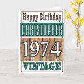 Geboren in 1974 Greetings Card Kaart (Gele Bloem)