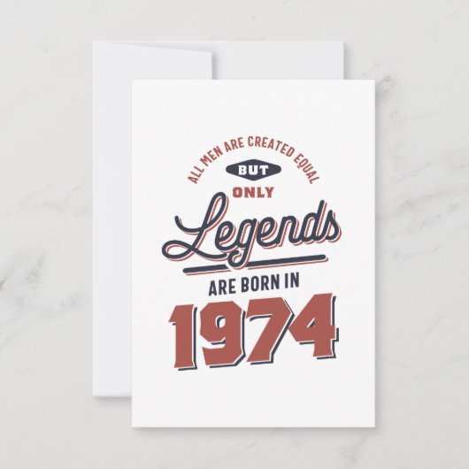 Geboren in 1974. RSVP kaartje (Voorkant)