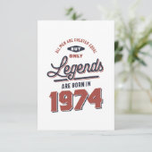 Geboren in 1974. RSVP kaartje (Staand voorkant)