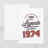 Geboren in 1974. RSVP kaartje (Voorkant / Achterkant)