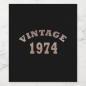 geboren in 1974  verjaardag wijn etiket (Enkel label)