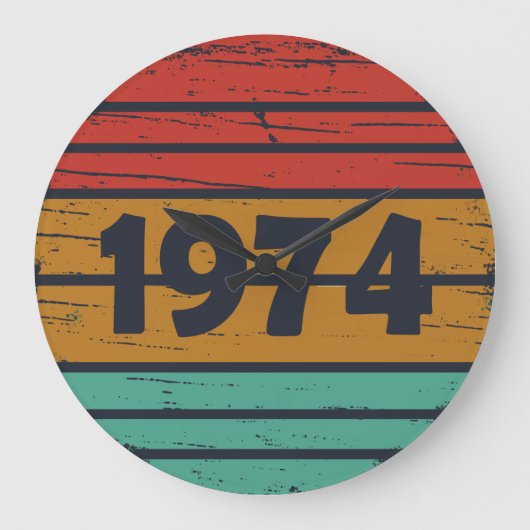 Geboren in 1974  verjaardagscadeau grote klok (Voorkant)