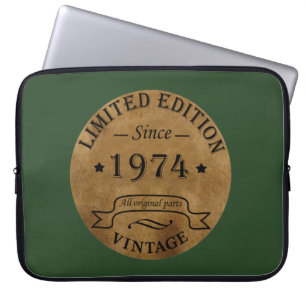 Geboren in 1974 verjaardagscadeau laptop sleeve