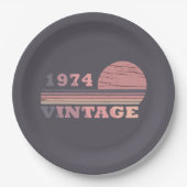 Geboren in 1974  verjaardagscadeau papieren bordje (Voorkant)