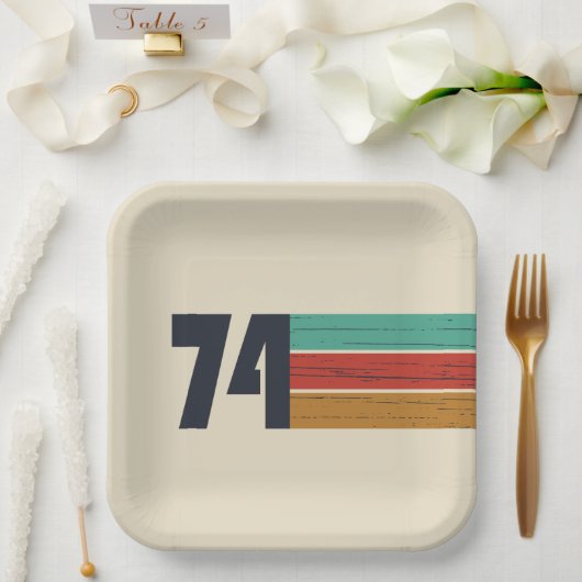 Geboren in 1974  verjaardagsfeest papieren bordje (Huwelijk)
