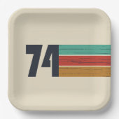 Geboren in 1974  verjaardagsfeest papieren bordje (Voorkant)