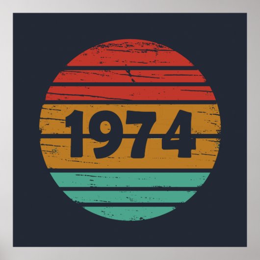 Geboren in 1974  verjaardagsfeest poster (Voorkant)