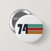 Geboren in 1974 verjaardagsfeest ronde button 5,7 cm (Voorkant /achterkant)