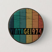 Geboren in 1974  verjaardagsfeest ronde button 5,7 cm (Voorkant)