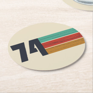 Geboren in 1974  verjaardagsfeest ronde kartonnen onderzetter