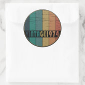 Geboren in 1974  verjaardagsfeest ronde sticker (Tas)