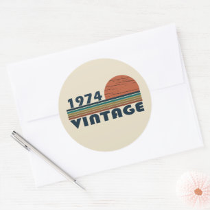 Geboren in 1974 verjaardagsfeestje ronde sticker