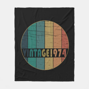 Geboren in 1974 vintage stijl verjaardagscadeau fleece deken