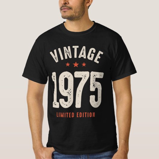 geboren in 1975 - 47e verjaardag Retro Classic T-shirt (Voorkant)