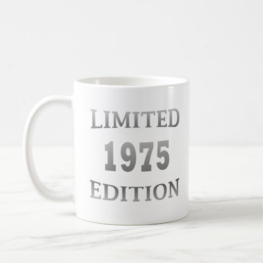 Geboren in 1975 50ste verjaardag cadeau koffiemok (Links)