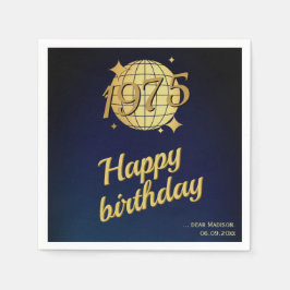 Geboren in 1975 50ste verjaardag gouden feestelijk servet