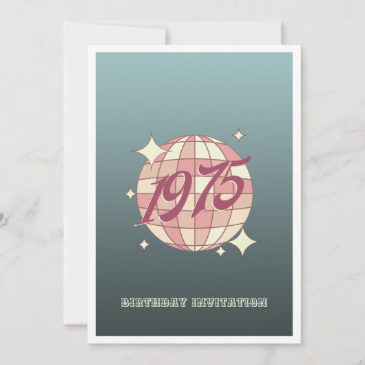 Geboren in 1975 50ste verjaardag Uitnodiging (Achterkant)