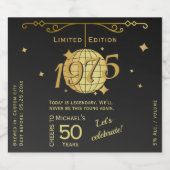 Geboren in 1975 50ste verjaardag wijnlabel Set Sparkling Wijnetiket (Enkel label)