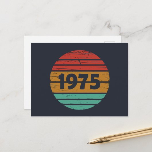 Geboren in 1975  50ste verjaardagsfeest feestdagenkaart (Voorkant / Achterkant in situ)