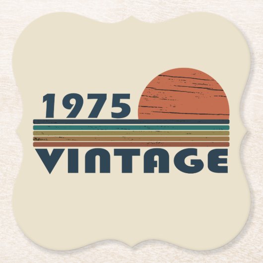 Geboren in 1975  50ste verjaardagsfeest kartonnen onderzetters (Voorkant)