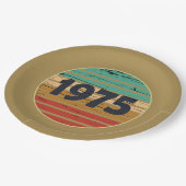 Geboren in 1975  50ste verjaardagsfeest papieren bordje (Gekanteld)