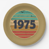 Geboren in 1975  50ste verjaardagsfeest papieren bordje (Voorkant)