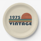 Geboren in 1975  50ste verjaardagsfeest papieren bordje (Voorkant)