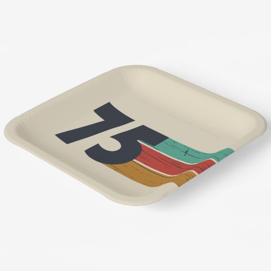 Geboren in 1975  50ste verjaardagsfeest papieren bordje (Gebogen)