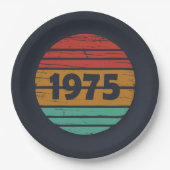 Geboren in 1975 50ste verjaardagsfeest papieren bordje (Voorkant)