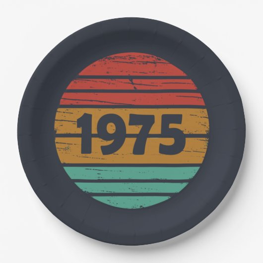 Geboren in 1975  50ste verjaardagsfeest papieren bordje (Voorkant)