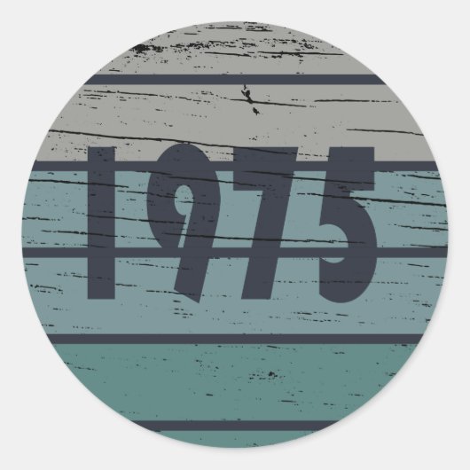 Geboren in 1975 50ste verjaardagsfeest ronde sticker (Voorkant)