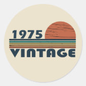 Geboren in 1975  50ste verjaardagsfeest ronde sticker (Voorkant)