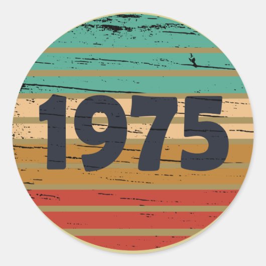 Geboren in 1975  50ste verjaardagsfeest ronde sticker (Voorkant)
