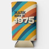 Geboren in 1975 Gepersonaliseerde Koelbox - Retro Seltzer Blikjeskoeler (Voorkant)