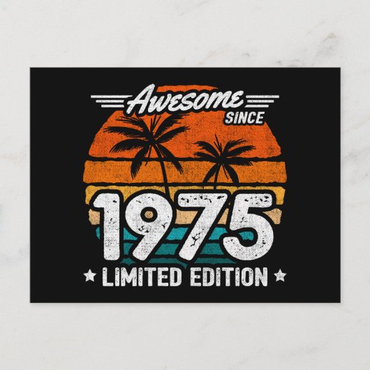 Geboren in 1975 Limited Edition Retro Geweldig Sin Briefkaart (Voorkant)