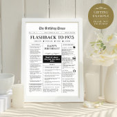 Geboren in 1975 Mock Krant zwart-wit