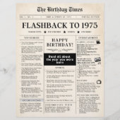 Geboren in 1975 Mock Newspaper voor 50e verjaardag (Voorkant)