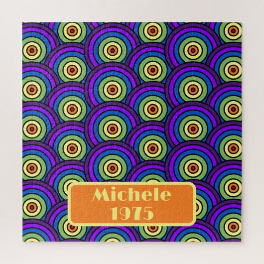 Geboren in 1975 Retro Geometrische naam Legpuzzel (Verticaal)