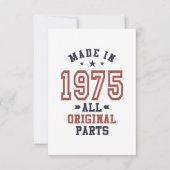 Geboren in 1975 RSVP kaartje (Voorkant)