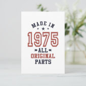 Geboren in 1975 RSVP kaartje (Staand voorkant)