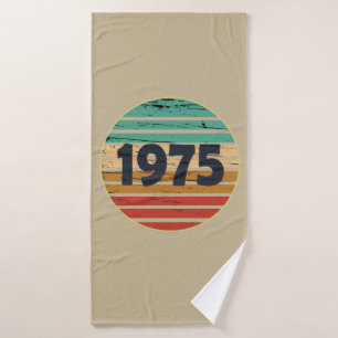 Geboren in 1975 vintage verjaardagscadeau badhanddoek